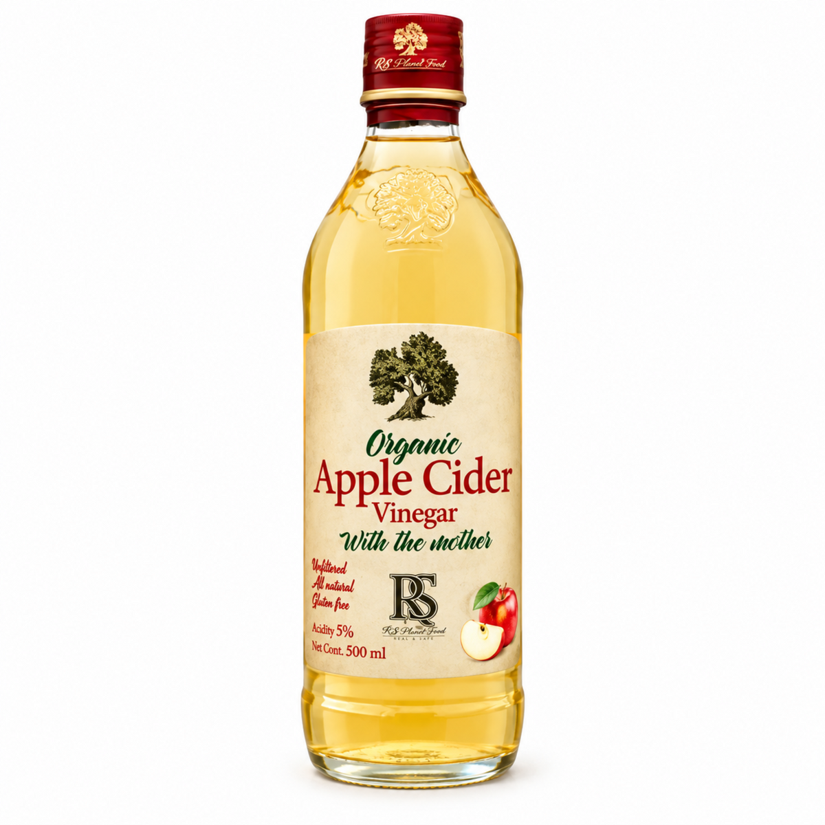 Bio organic apple cider vinegar bottle 500 ml