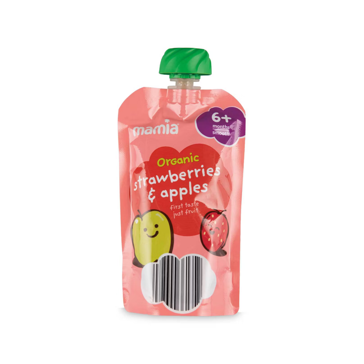 Mamia Organic Strawberries & Apples Fruit Pouch 120g