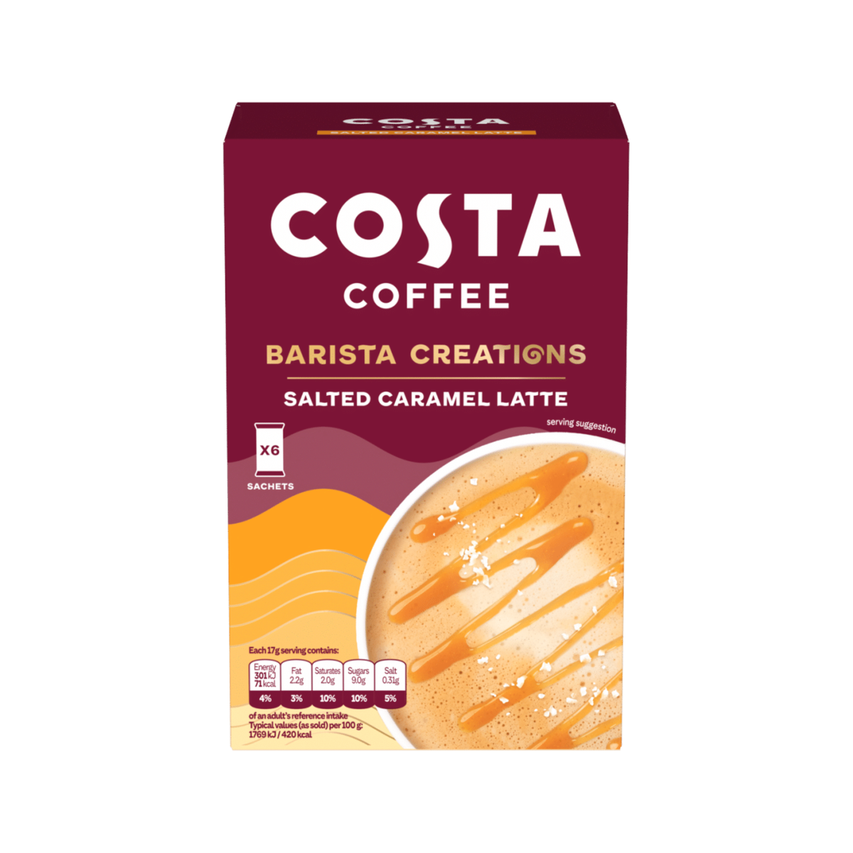 Costa Salted Caramel Latte Coffee 102g