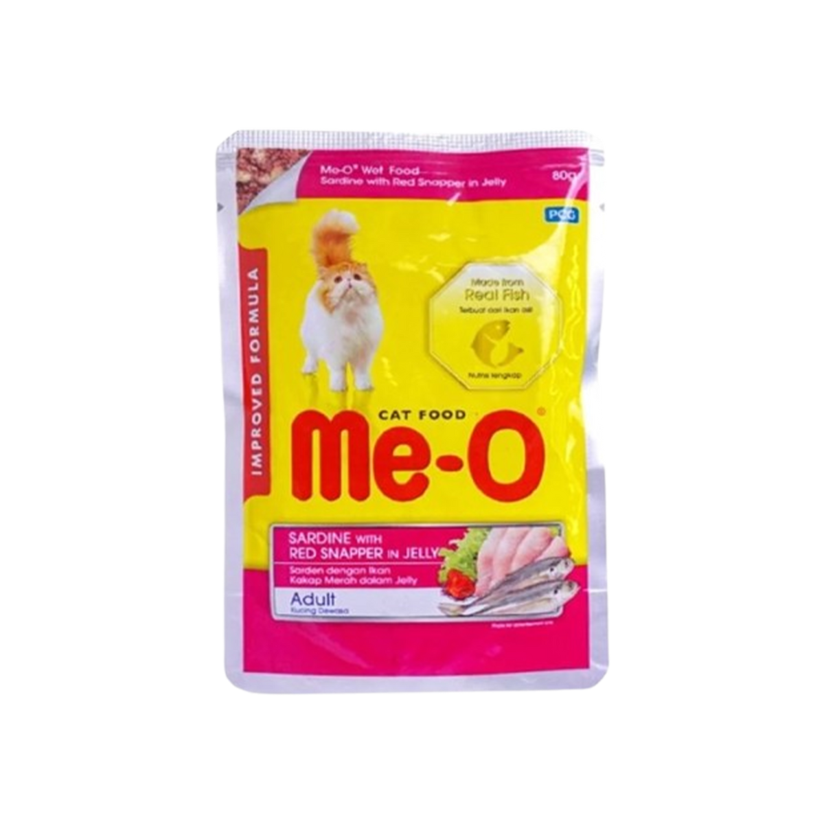 Me-O Red Snapper In Jelly Adult Wet Cat Food 80gm