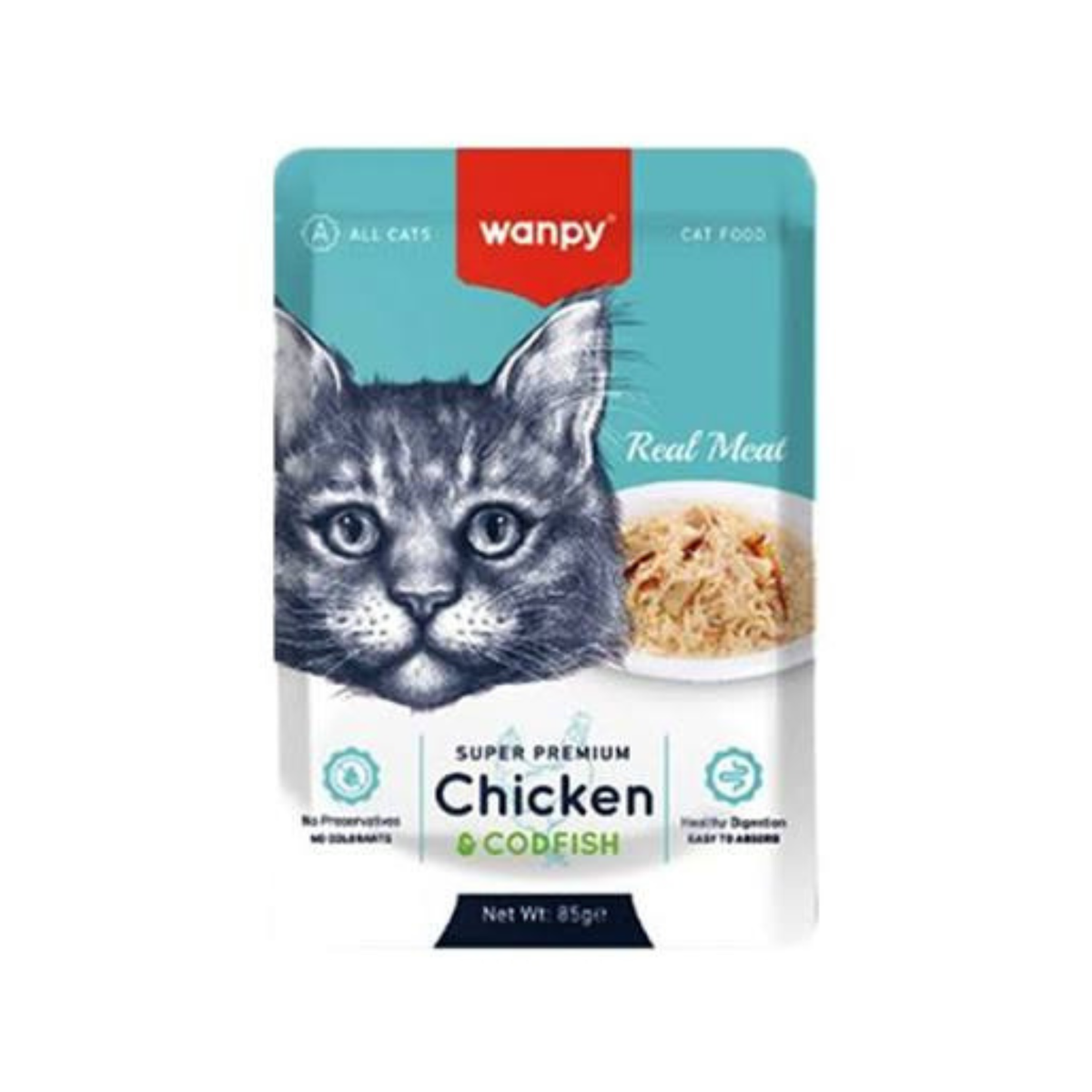 Wanpy Adult Cat Real Meat Chicken & Codfish 85 g
