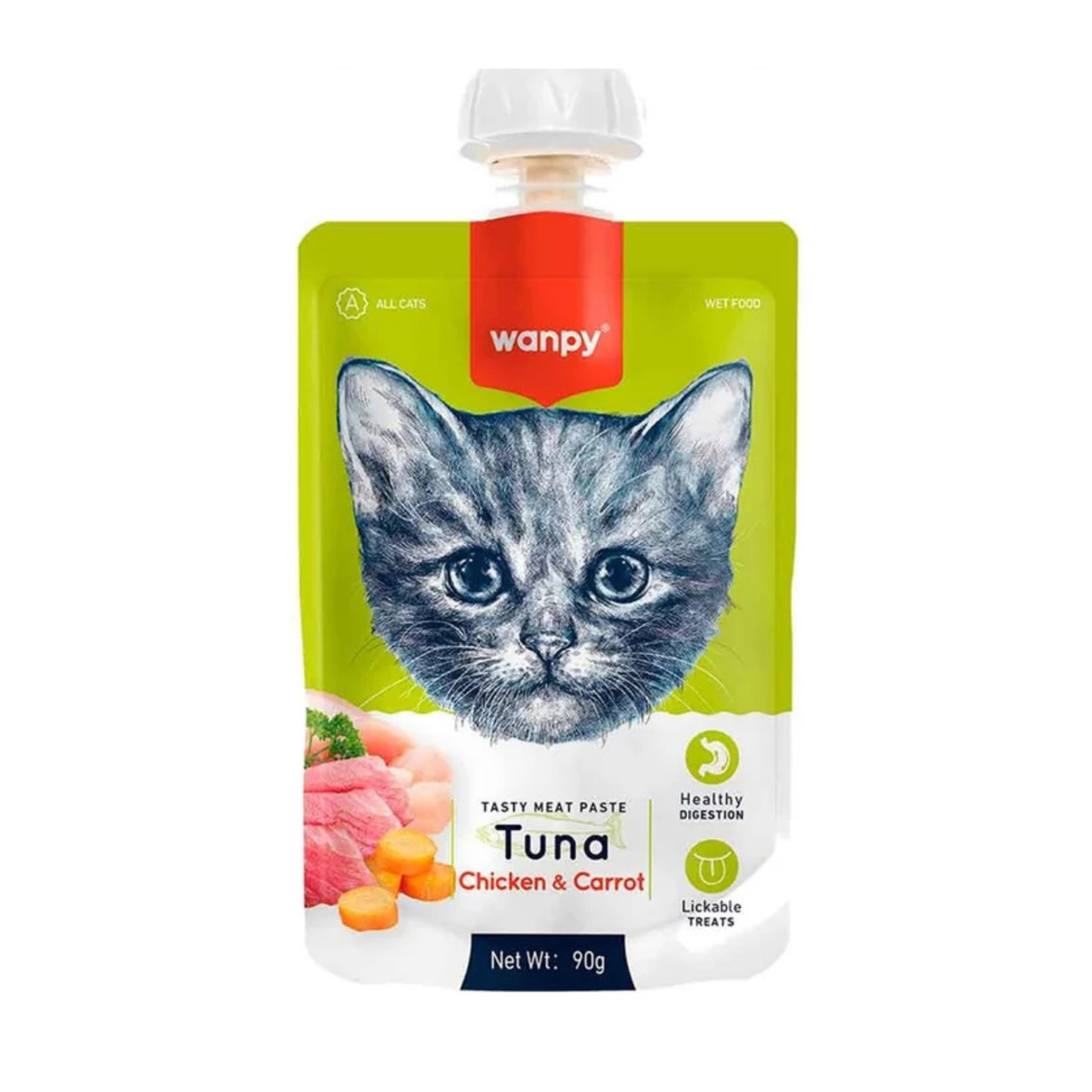 Wanpy Meat Paste Tuna Chicken Carrot Cat Food 90g
