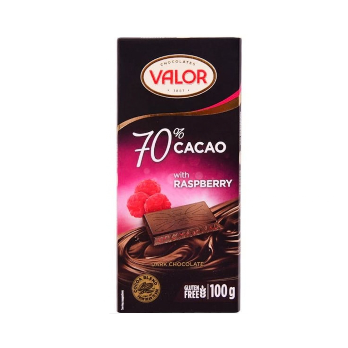 Valor Chocolate 70% Raspberry 100g