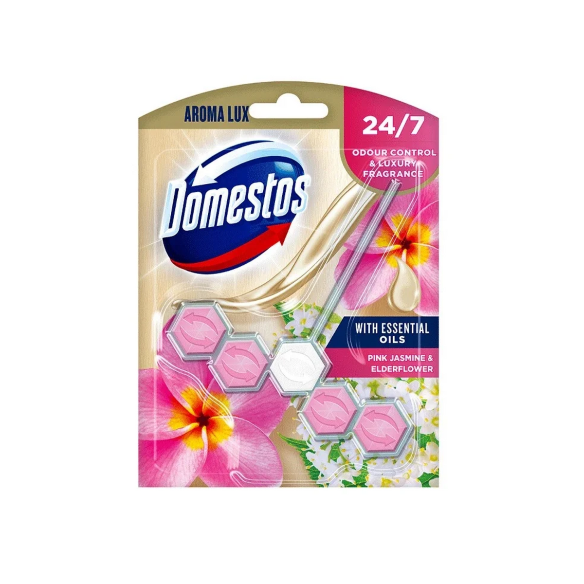 Domestos Pink Jasmine & Elder Flower Toilet Block 55g