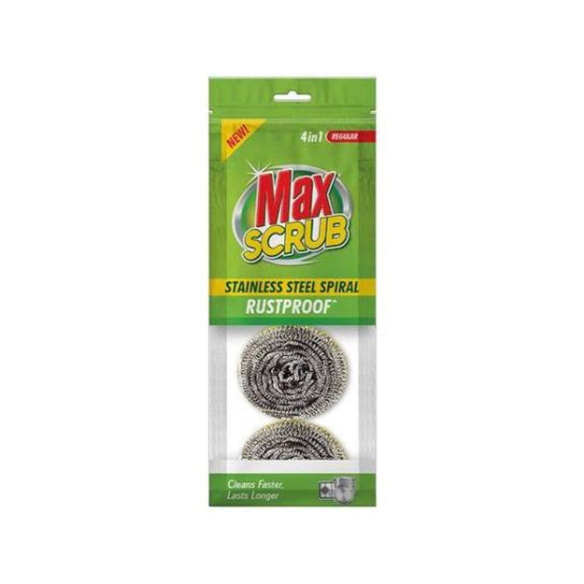 Max Scrub Steel Spiral Sponge 4 In 1