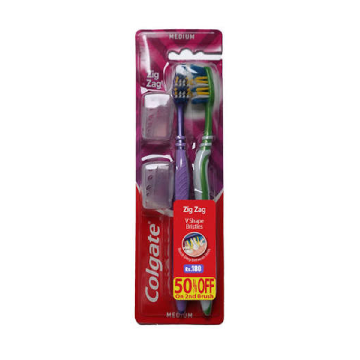 Colgate Zig Zag Twin Pack Tooth Brush Medium