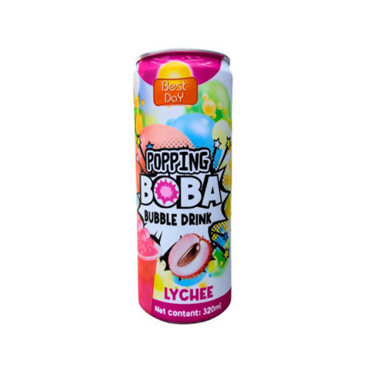 Best Day Popping BoBa Bubble Drink Lychee 320ml