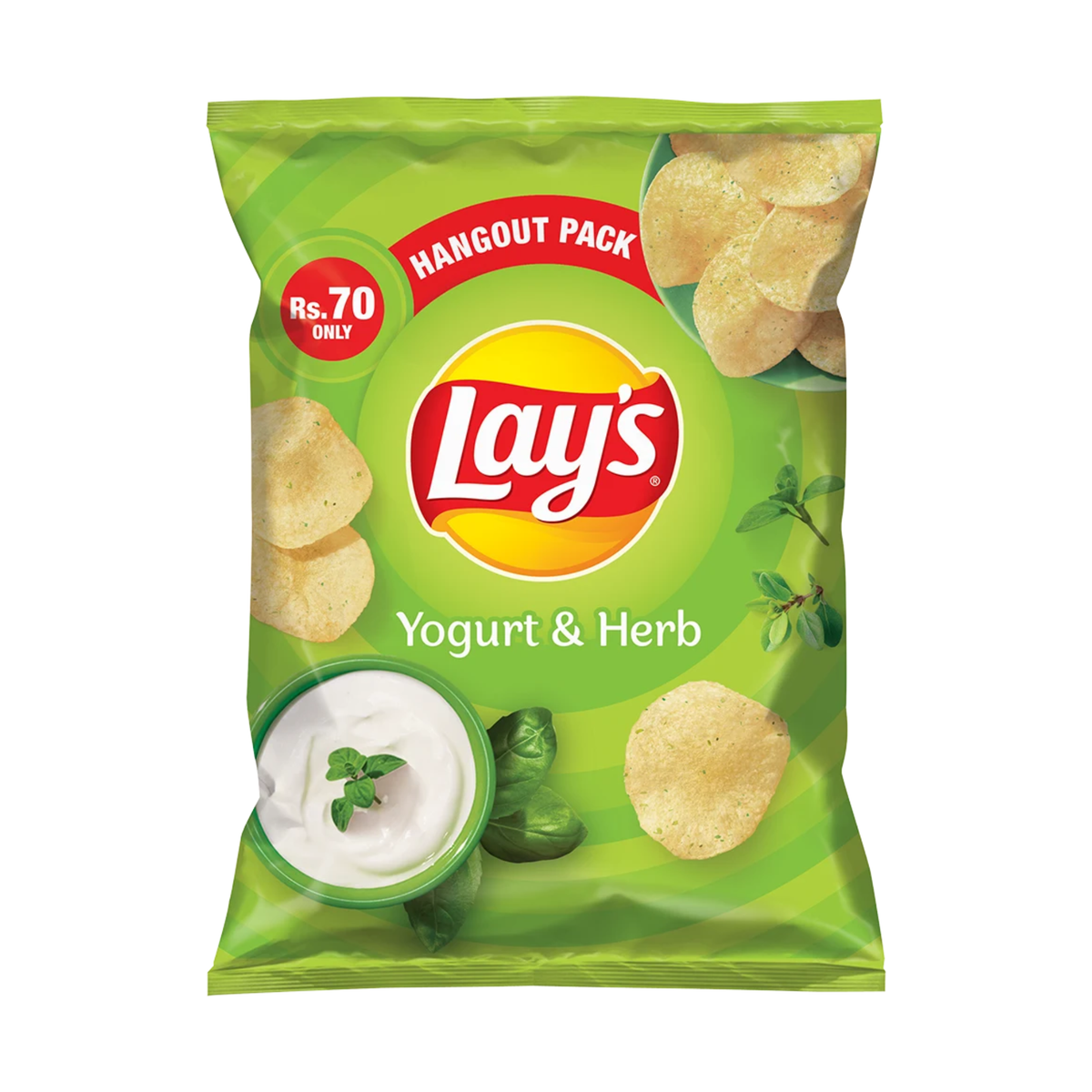 Local Lays Chips Yougurt & Herb 45G - 70RS