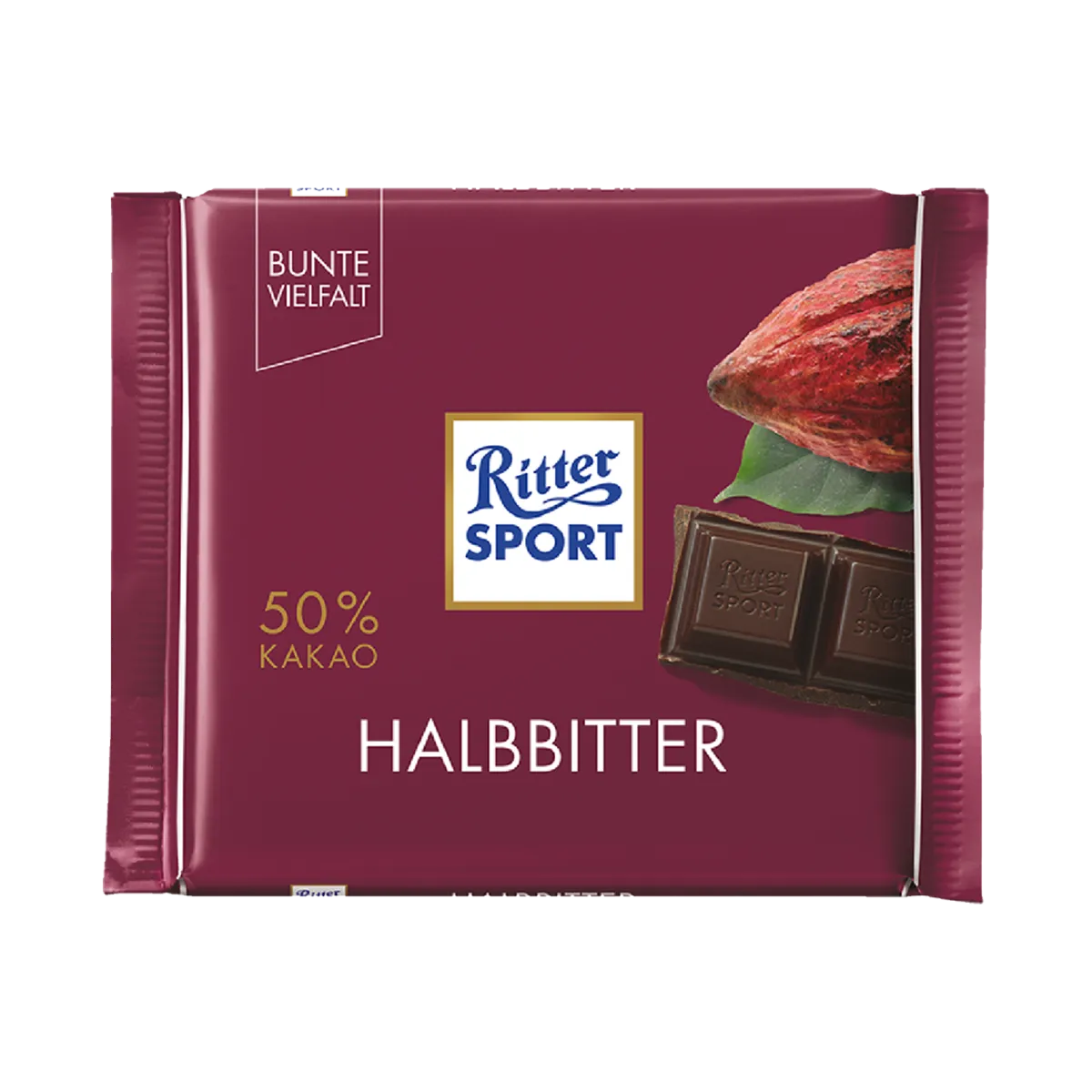 Ritter Sport Chocolate Dark 50% Halbbitter 100g