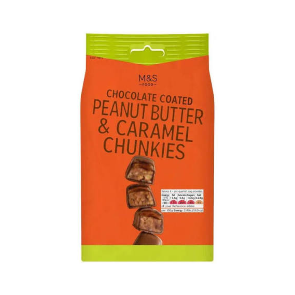 M&s Chocolate Coated Peanut Butter Caramel 130G