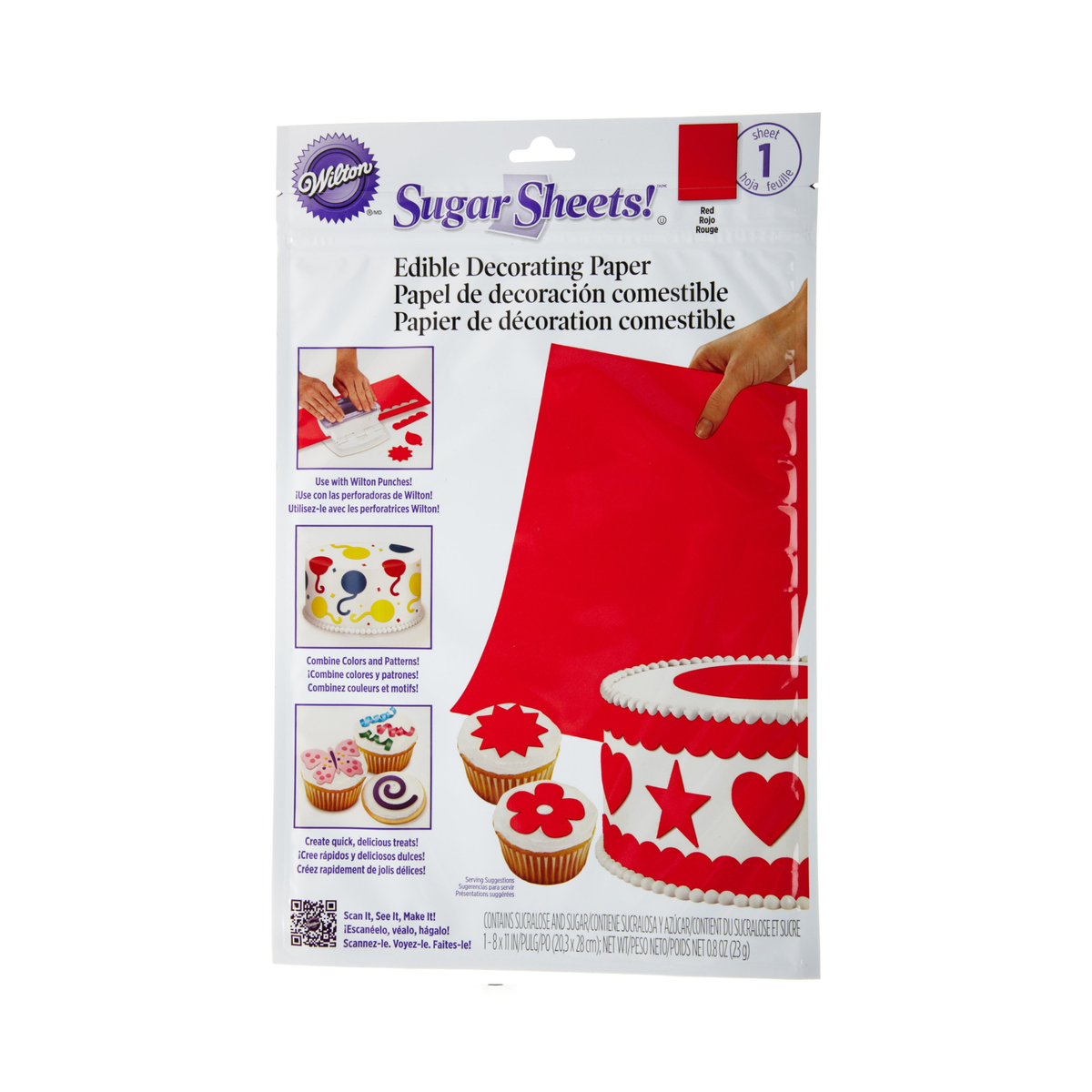 Wilton Cake Decorating Sugar Sheets Red 23g
