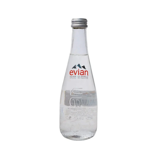 Evian Natural Mineral Water Glass Bottle 330ml