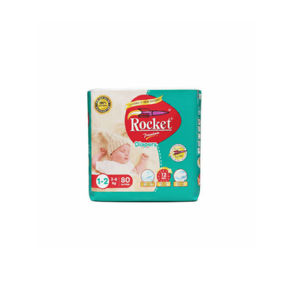 Rocket Baby Diaper Jumbo 3-6Kg 80Pcs No-1-2