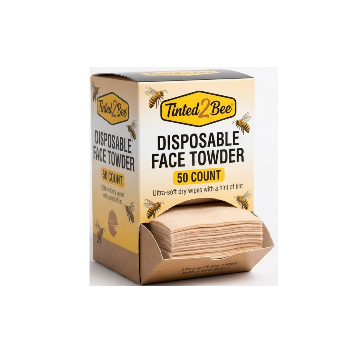 Tinted2Bee Disposable Face Towder 50 Count