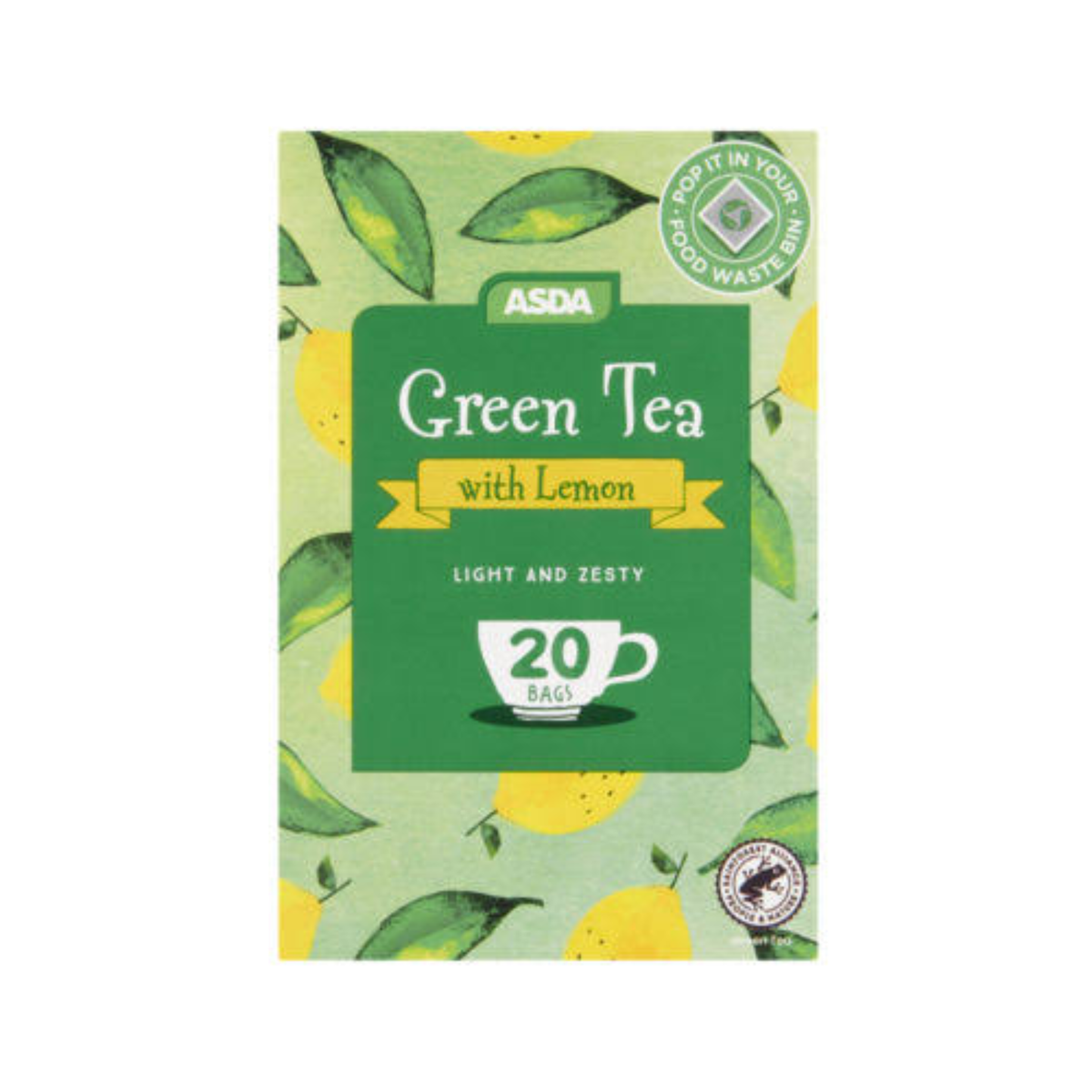 Asda Tea Bags Green tea lemon 40g 20s