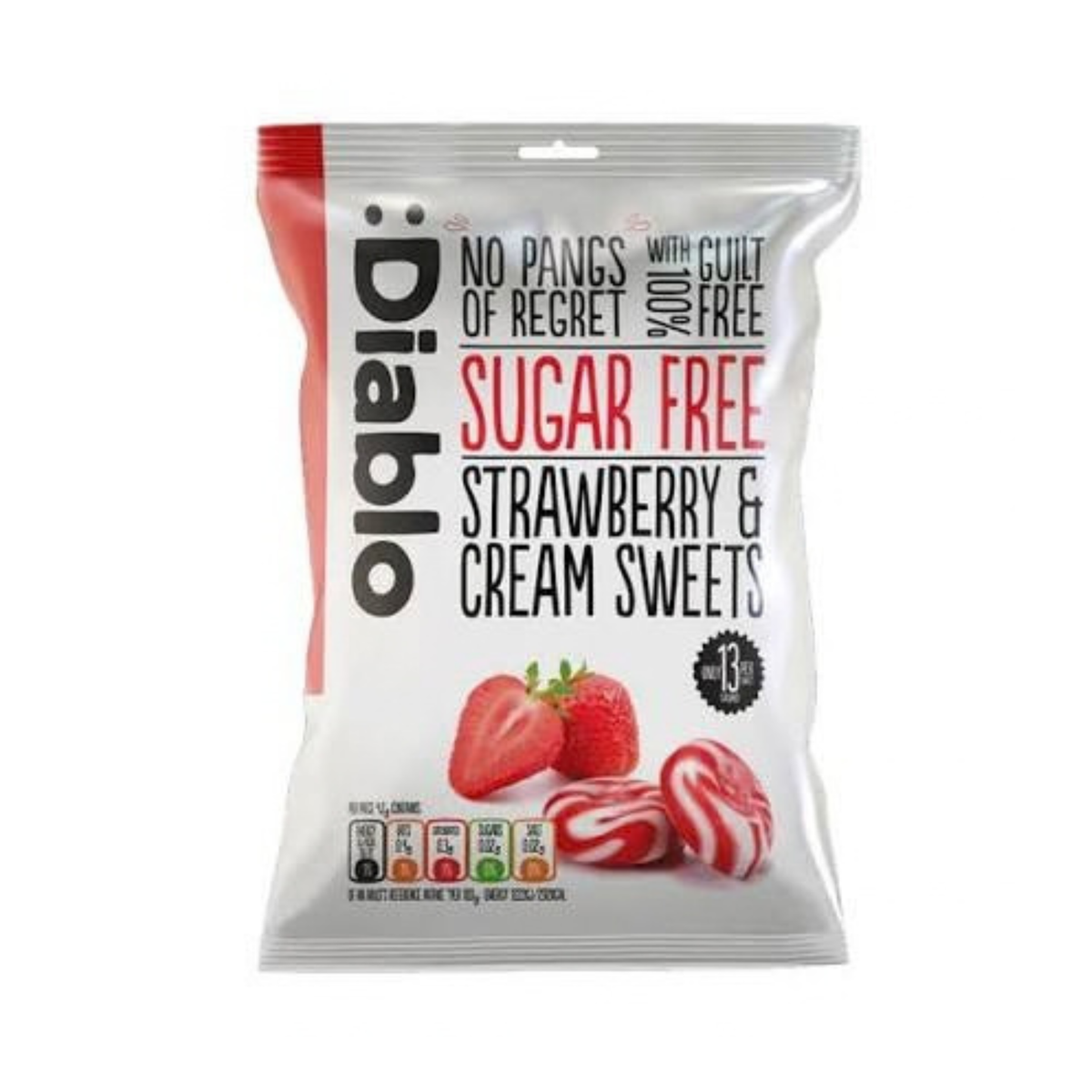 Diablo Sugar Free Candy Strawberry & Cream 75g  