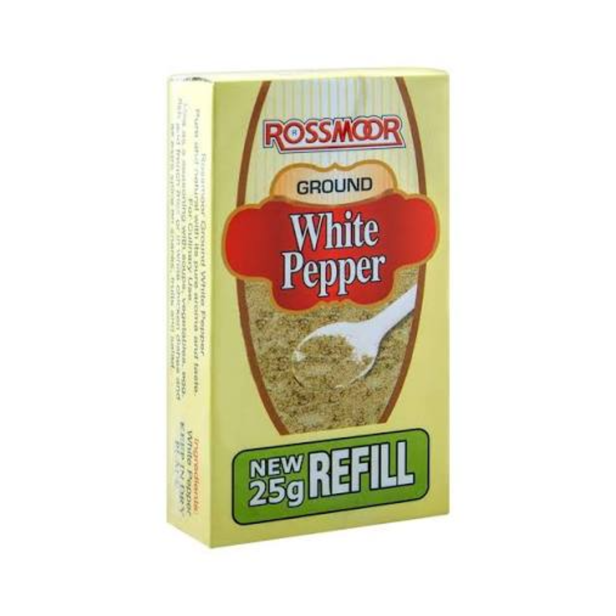 RossMoor Ground White Pepper Glass Bottle 25g