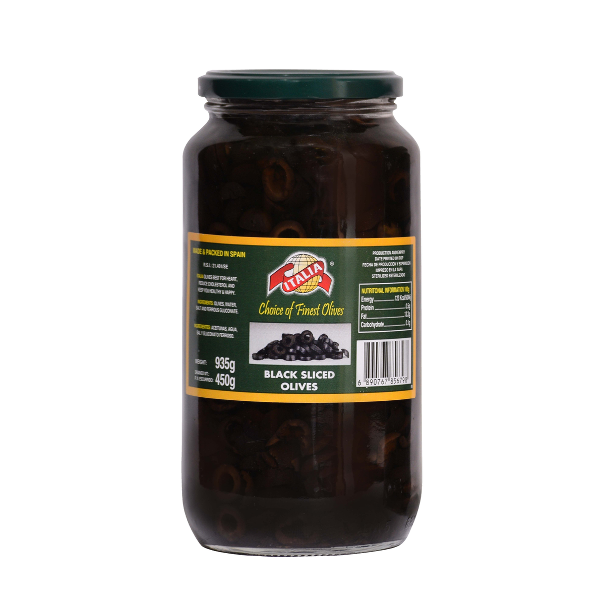 Italia Black Sliced Olives 935g