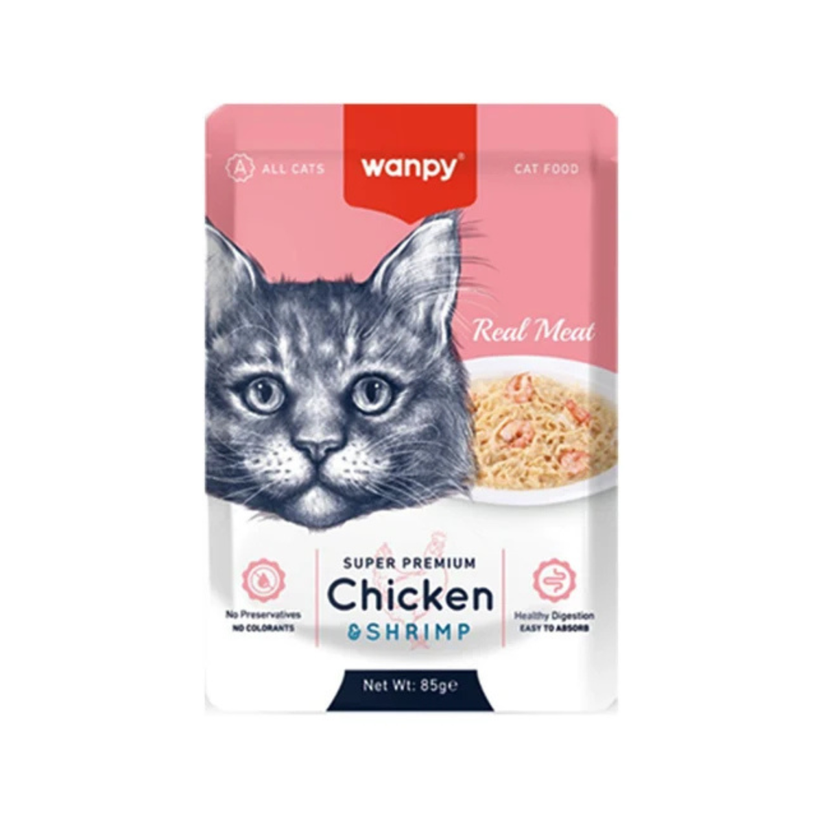 Wanpy Adult Cat Real Meat Chicken & Shrimp 85 g
