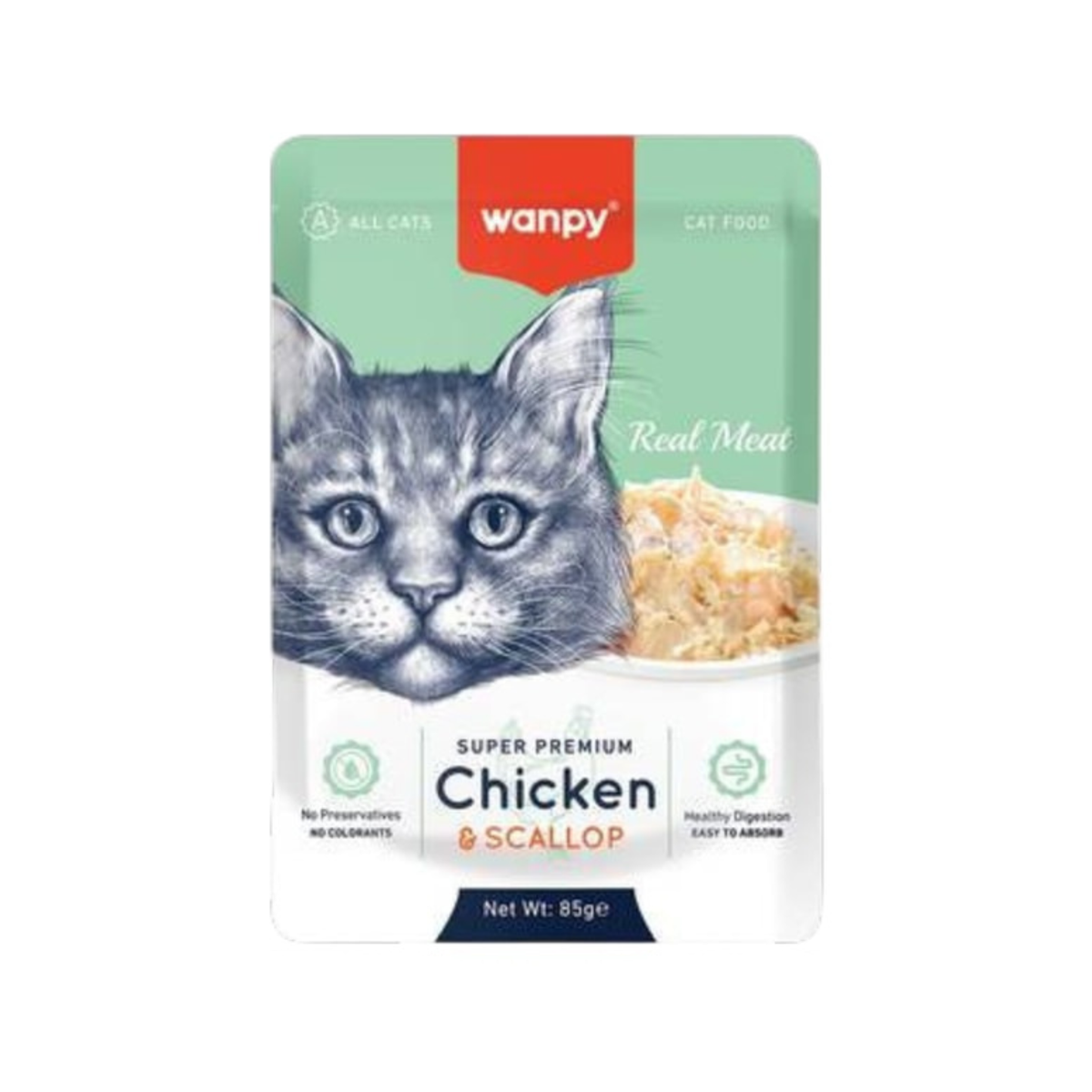 Wanpy Adult Cat Real Meat Chicken & Scallop 85 g