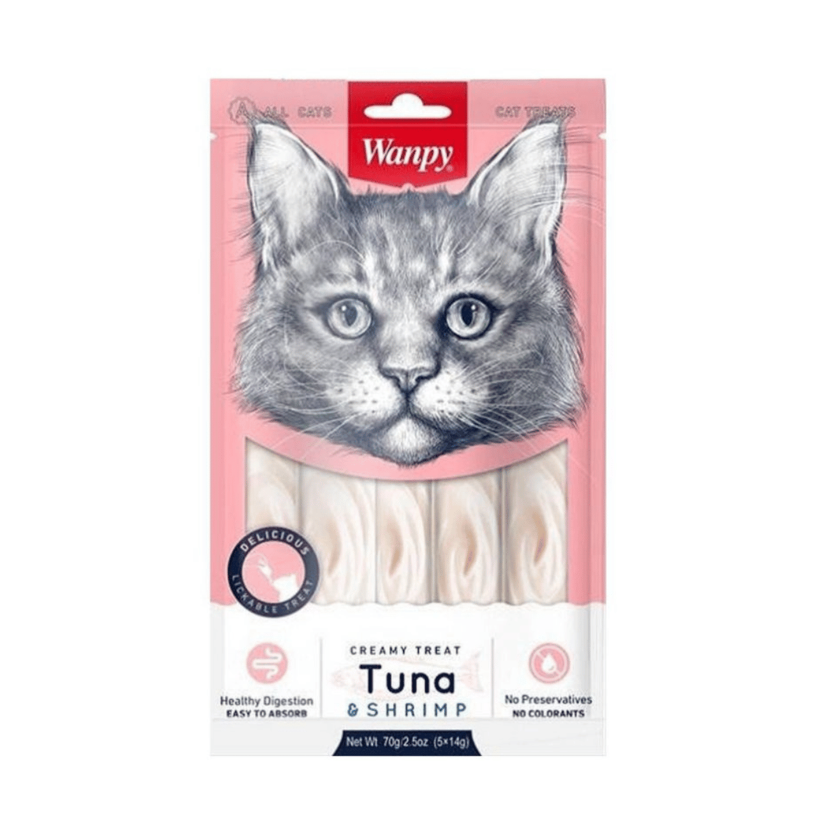 Wanpy Adult Cat Creamy Lickable Treat Tuna Shrimp 70gm