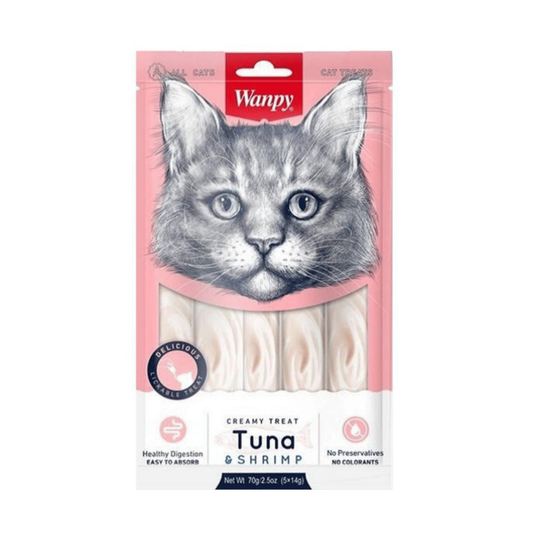 Wanpy Adult Cat Creamy Lickable Treat Tuna Shrimp 70gm