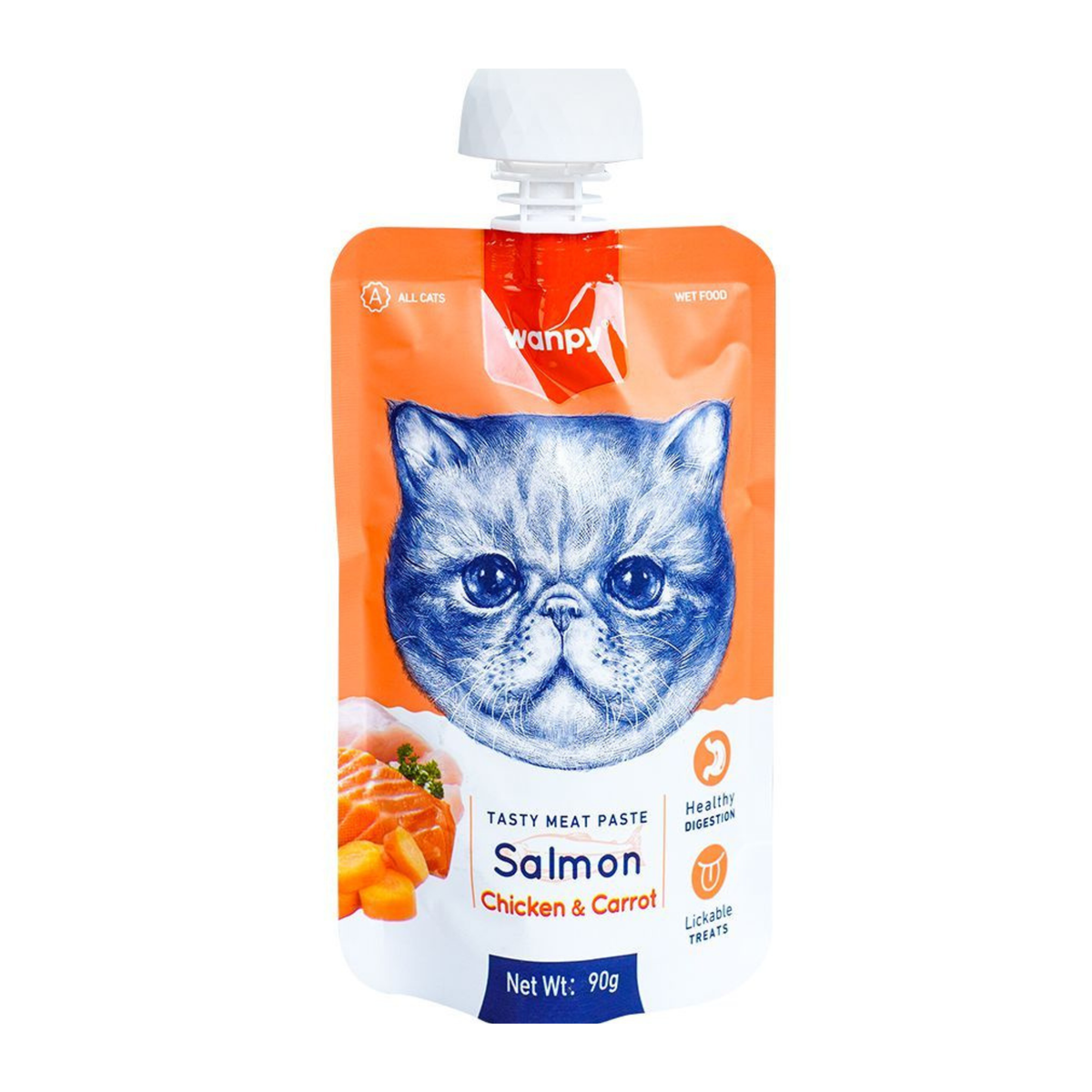 Wanpy Meat Paste Salmon Chicken Carrot Cat Food 90g