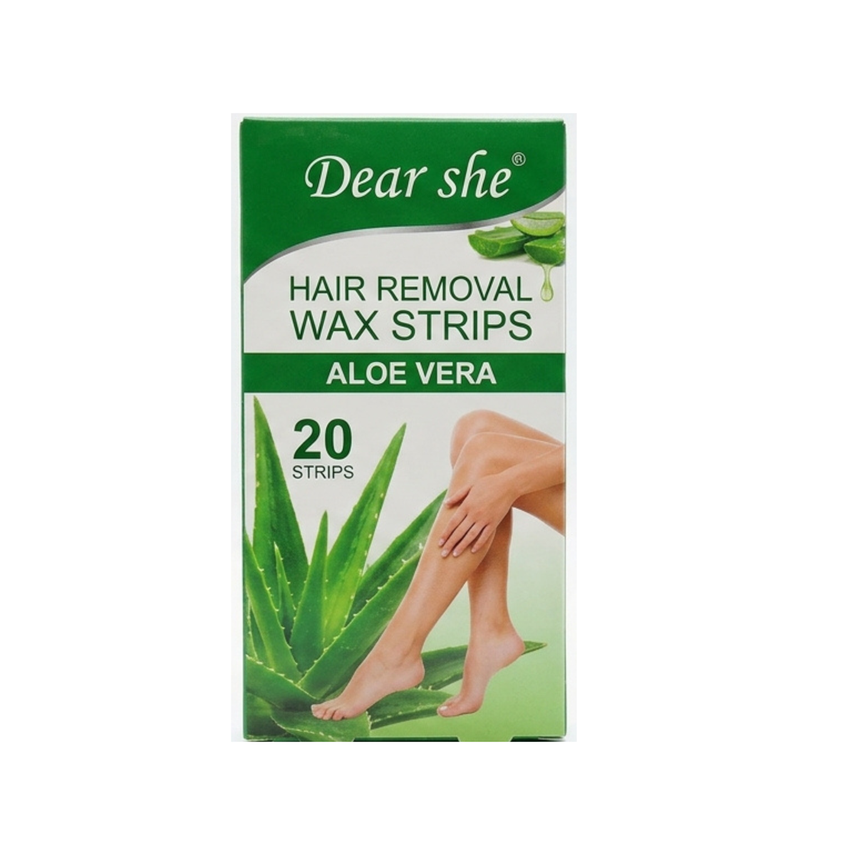 Dear she hair removal wax strips aloe 20s