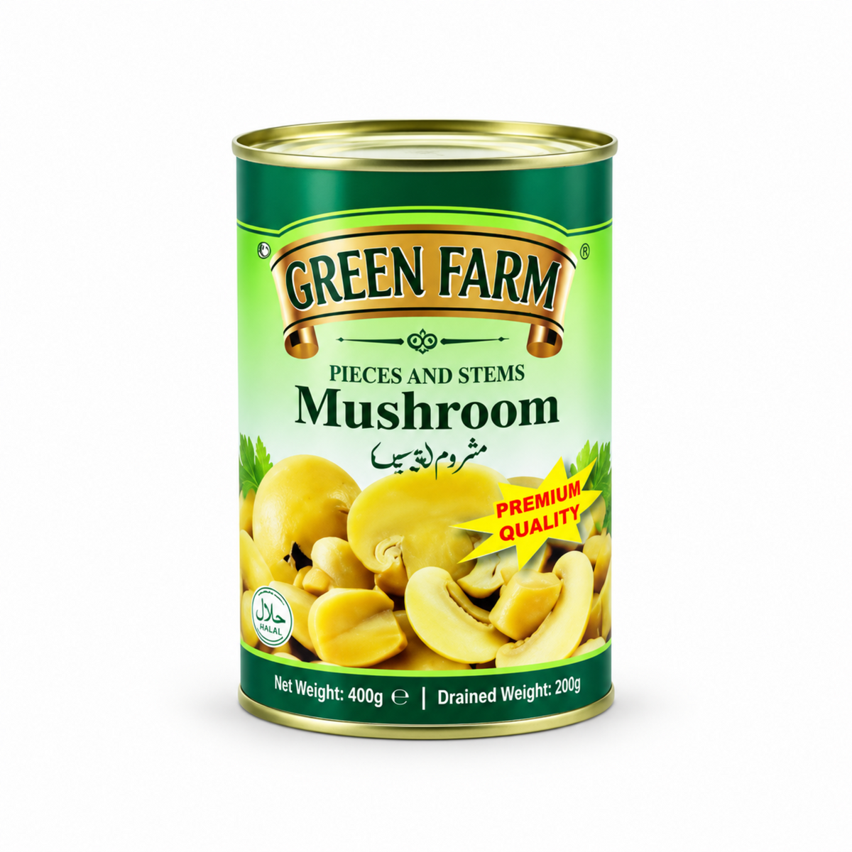 Green Farm Mushroom Pieces and Stems 400g