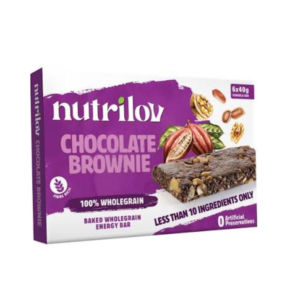 Nutrilove Snack Bar Chocolate Brownie 6 Pack