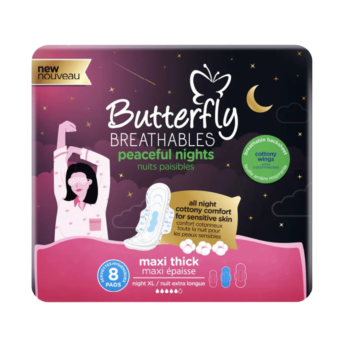 Butterfly Maxi Cottony Night XL