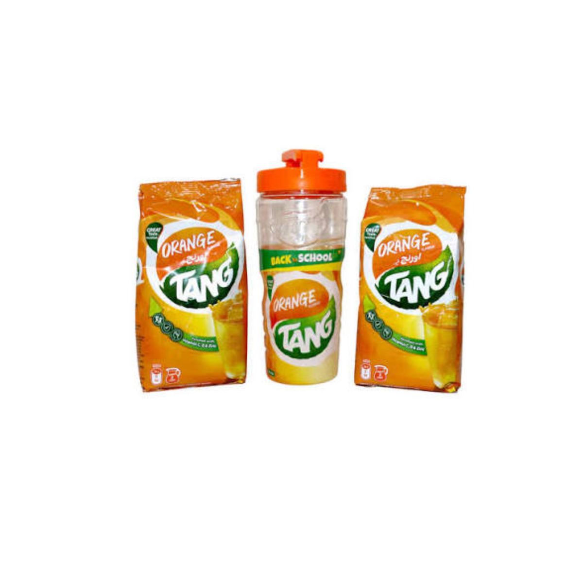 Tang Orange Back to School Bottle With 2 Pouch