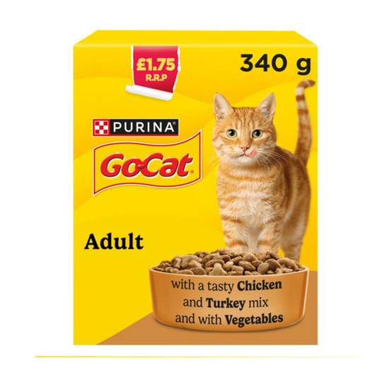 Go Cat Turkey Chicken Vegetable Dry Cat Food 340g
