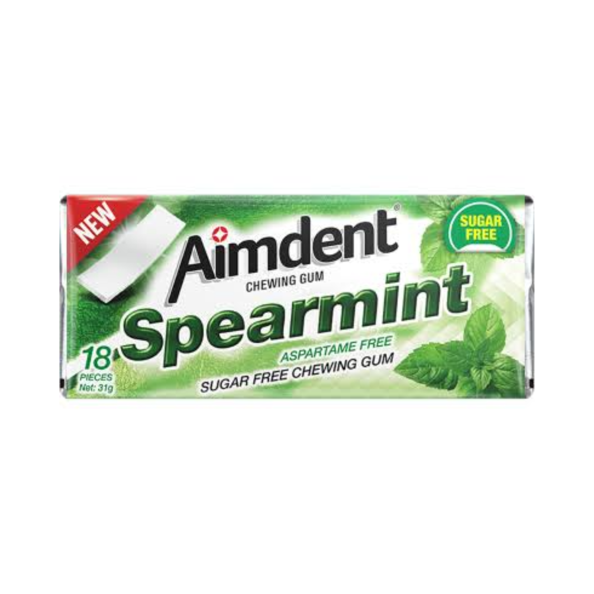 Aimdent Spearmint Sugar Free Bubble Gum 18p