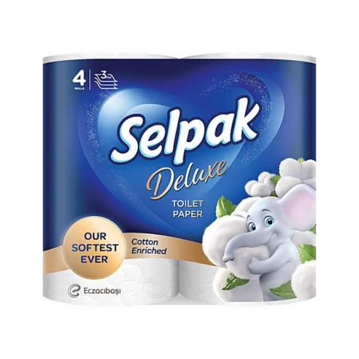 Selpak Cotton Enriched Toilet Paper Deluxe 3 Ply 4 pcs