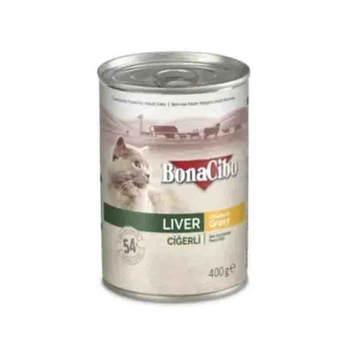 Bonacibo Cat Liver Chunks In Gravy Tin 400g