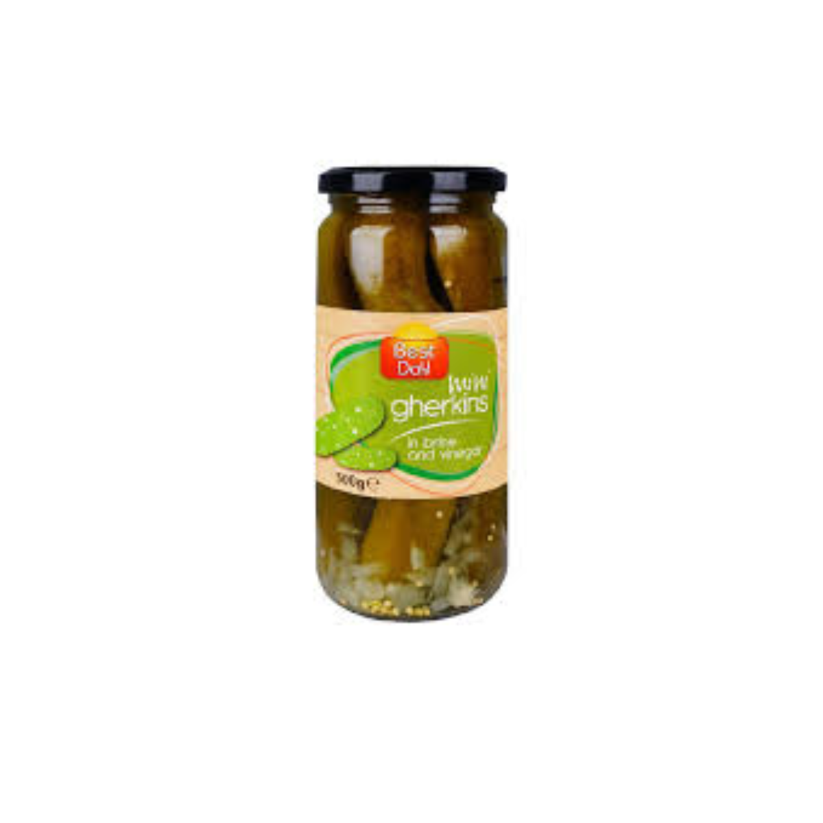 Best Day Mini Gherkins In Brine and Vinegar 500g