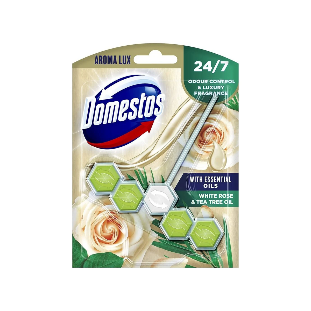 Domestos White Rose & Tea Tree Oil Toilet Block 55g