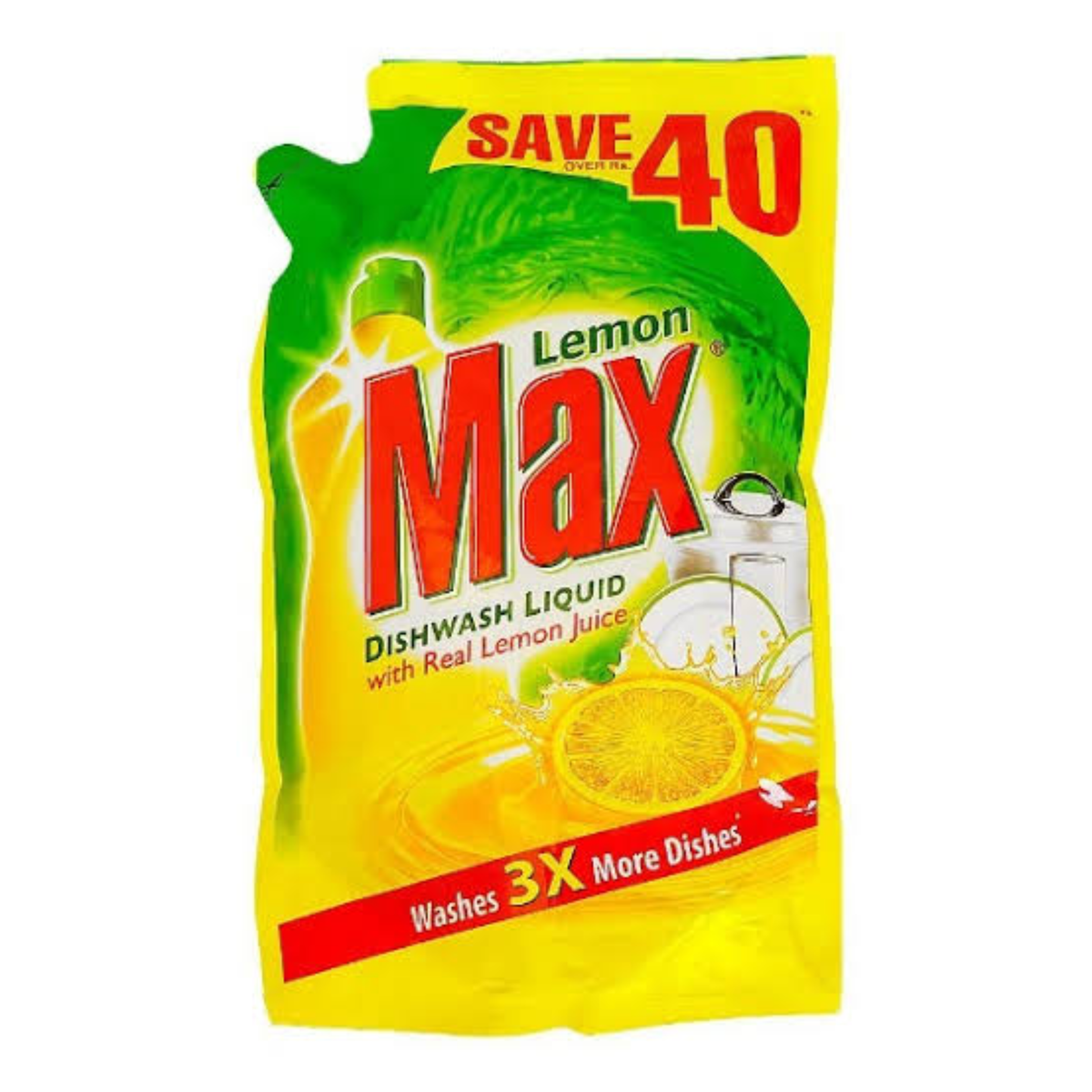 Lemon Max Dishwash Liquid Pouch 450ml