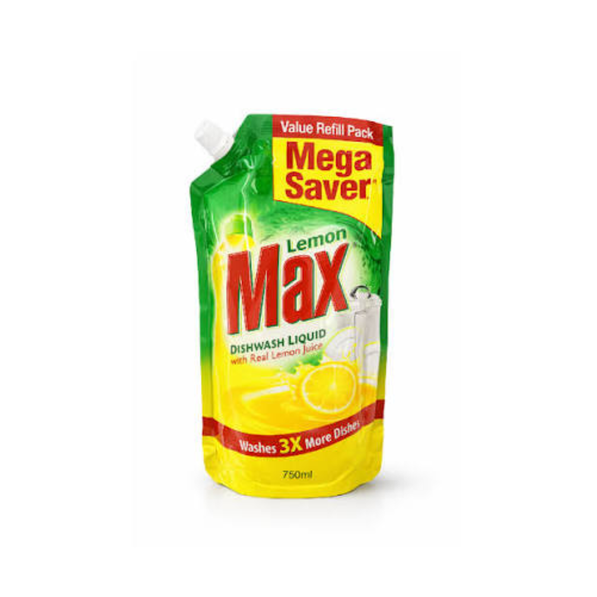 Lemon Max Dishwash Liquid Pouch 750ml