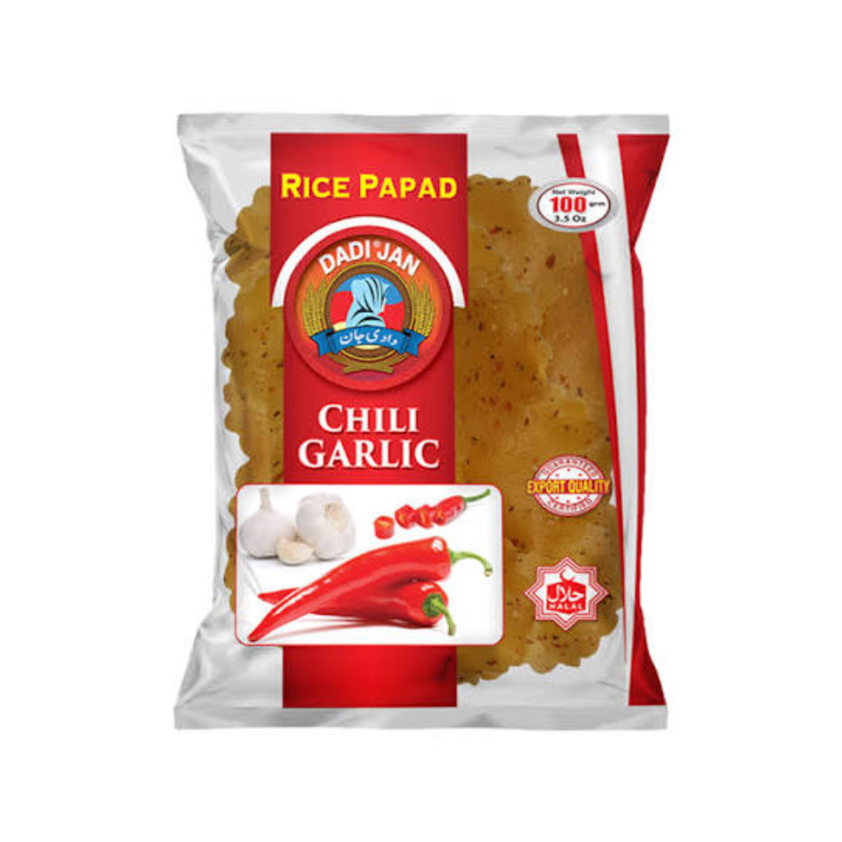 Dadi Jan Rice Papad Chili Garlic 200gm
