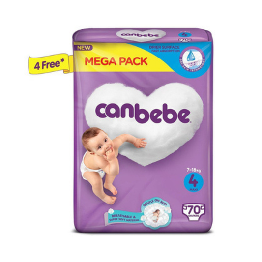 Canbebe Baby Diaper Maxi-4, 7-18kg, Mega Pack 70-Pack