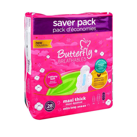 Butterfly Breathables Cottony Soft Maxi Thick Extra Long 28s