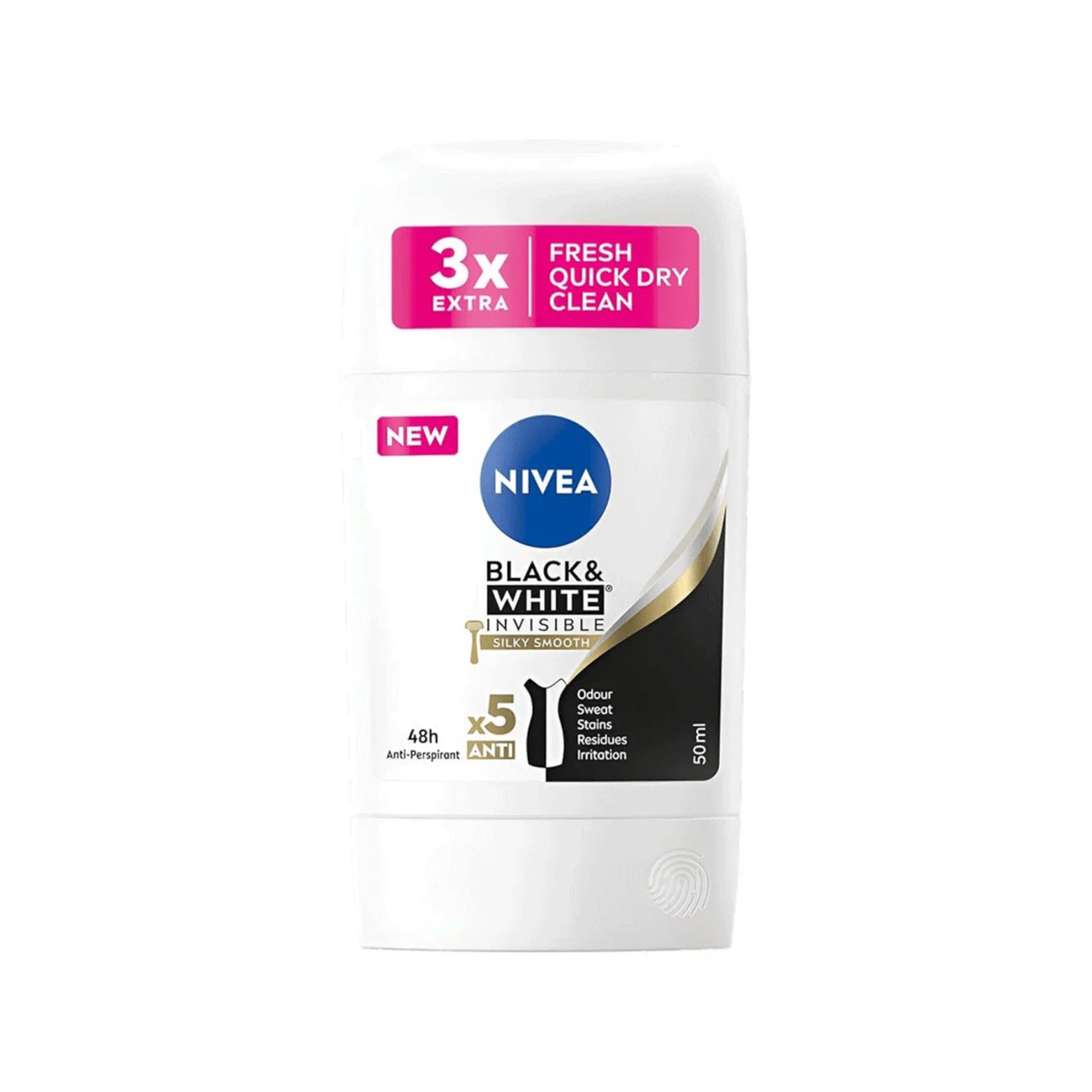 Nivea Black & White Invisible Silky Smooth Deo Stick 50ml