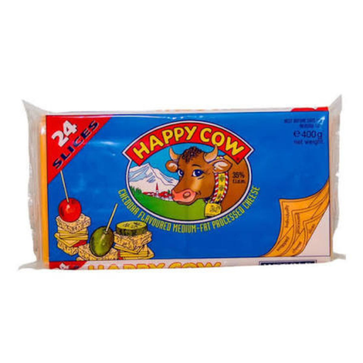 Happy Cow Yellow Cheddar Cheese Slice 400g