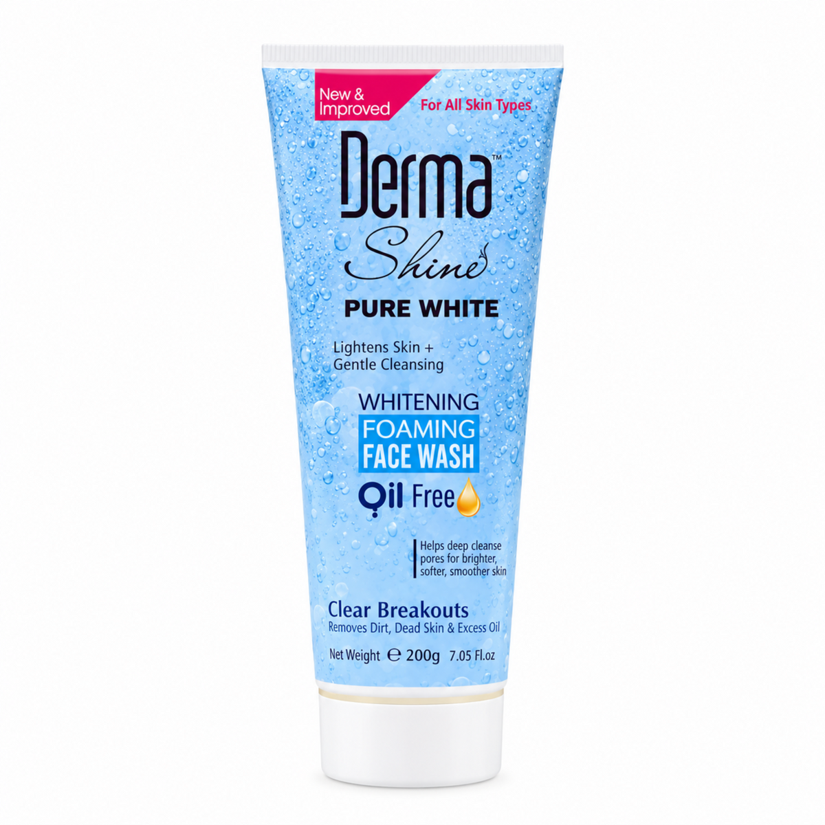 Derma Shines Pure White Foaming Face Wash Oil Free 200Ml