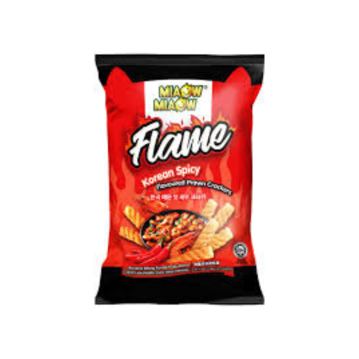 Miaow Miaow Flame Korean Spicy Prawn Crackers 50Gm