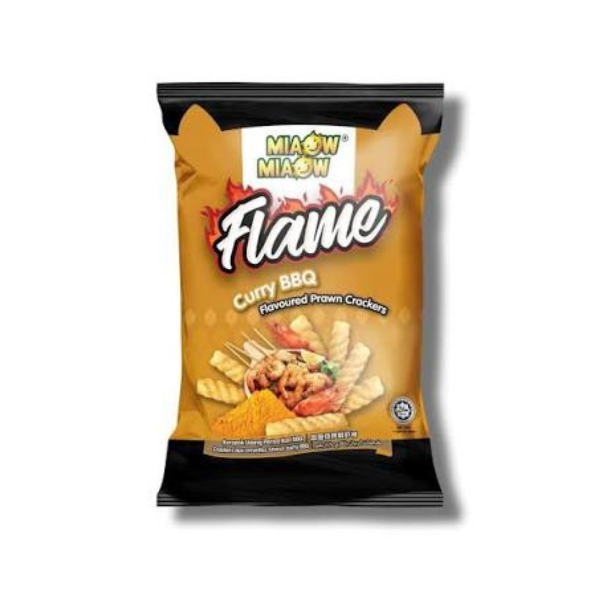 MIAOW FLAME-CURRY BBQ PRAWN CRACKER 50G