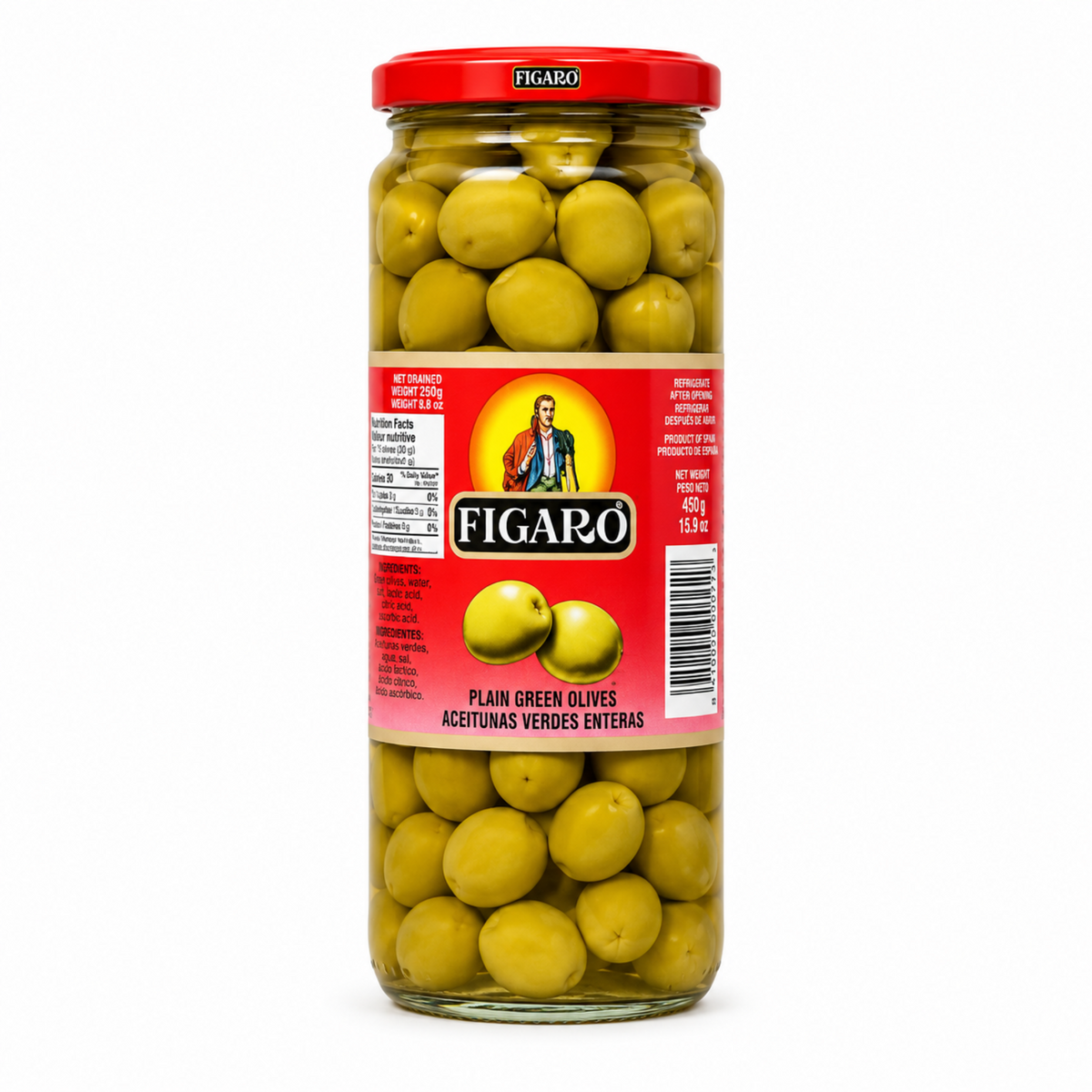 Figaro Green Olives Plain 340g