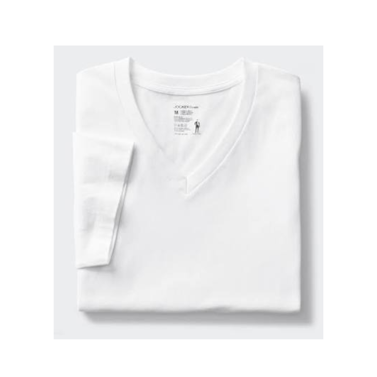 Jockey V-Neck T-Shirt Size XL Color White